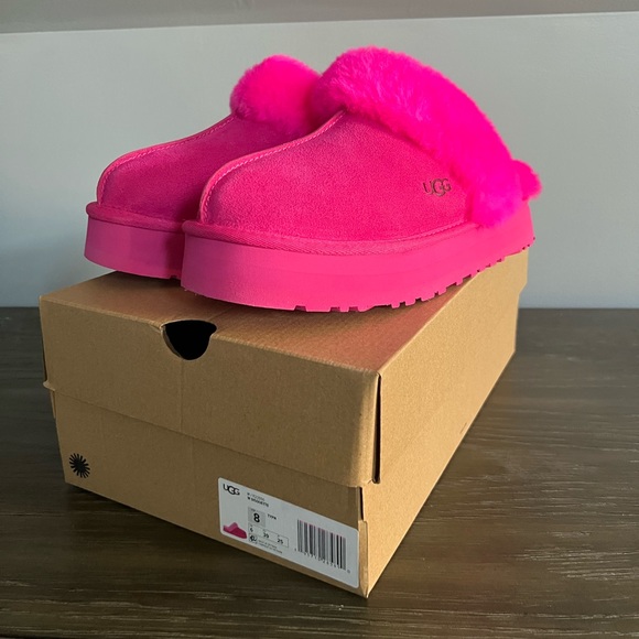 UGG Shoes Hot Pink Ugg Disquette Slipper Poshmark